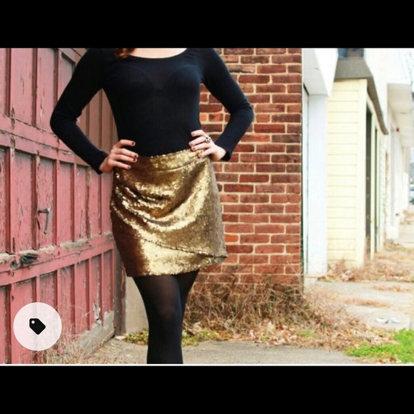Tulle modcloth gold sequin small mini skirt holida - Picture 2 of 6